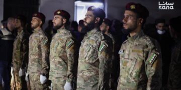 تشييع شهداء من وزارة الدفاع في مستشفى إدلب الوطني